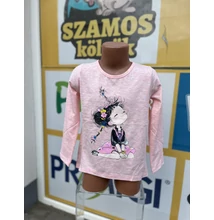 Lány hosszú ujjú póló lány mintával
