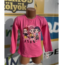 K pop hosszú ujjú póló rózsaszín