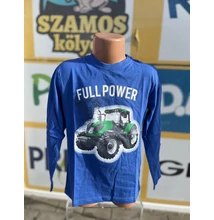 Fiú hosszú ujjú póló zöld traktoros