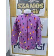 Pöttyös belül bolyhos lila kardigán