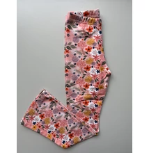 Bővülő szárú legging narancs virágos