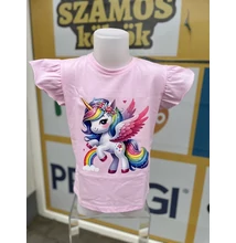 Lány póló unikornis mintával
