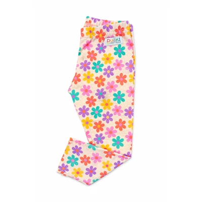 Lány leggings színes virágos